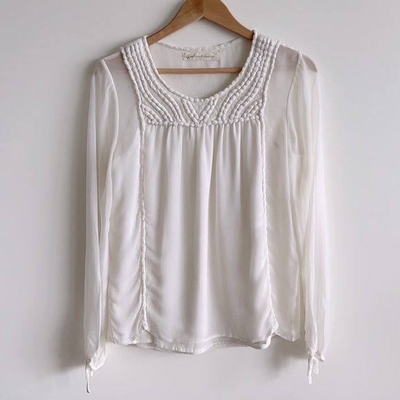 Worn once Graham & Spencer gauzy boho blouse sz S - Picture 1 of 5
